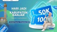 Bank Kalsel Bagi Voucher Belanja HUT ke-76 Kabupaten Banjar