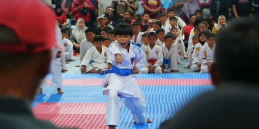 Festival Karate FORKI Tanah Laut 2026 yang berlangsung di Gedung Olahraga (GOR) Kijang Mas, Sabtu (31/10/2026).